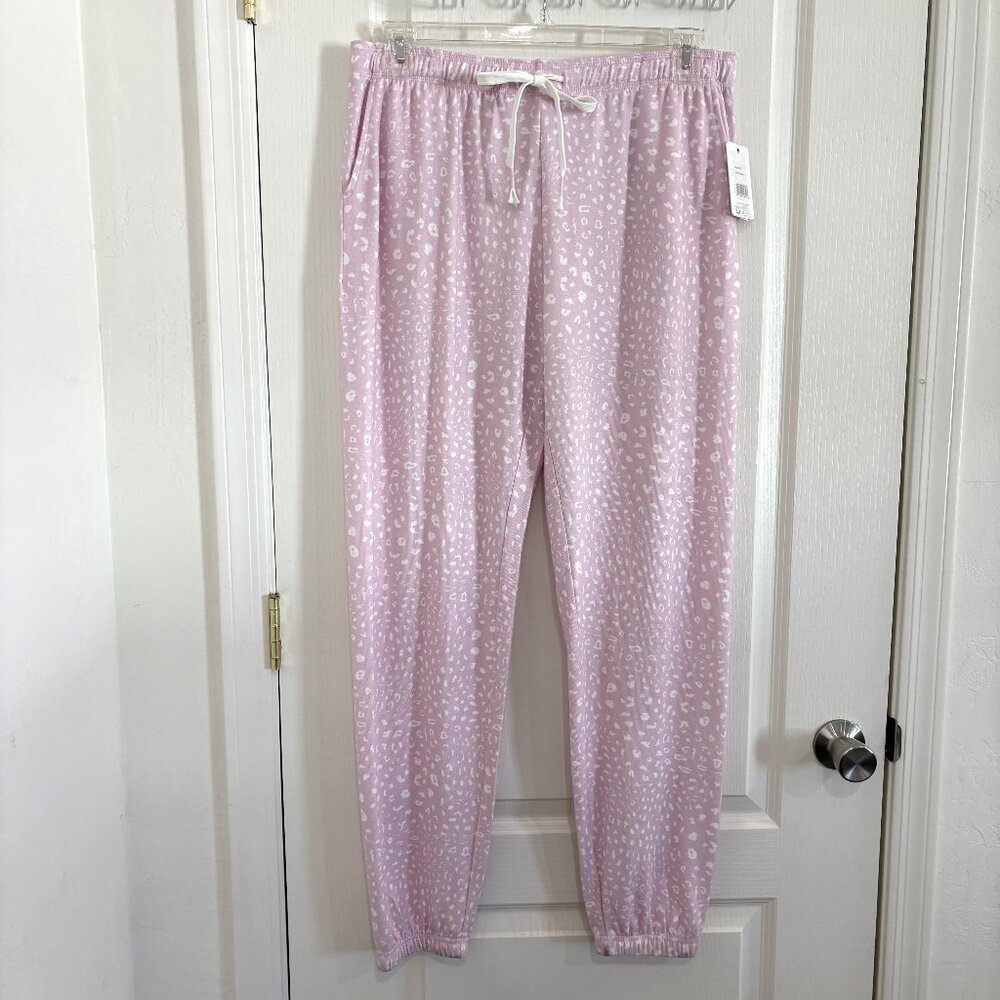 PJ Salvage Cheetah Pajama Joggers Pants Peachy Lounge Sleep Bottoms Lilac Snow
